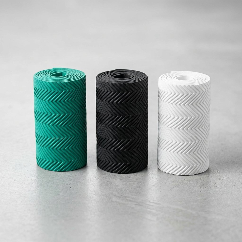 Ribbed rubber bat grips in a three pack