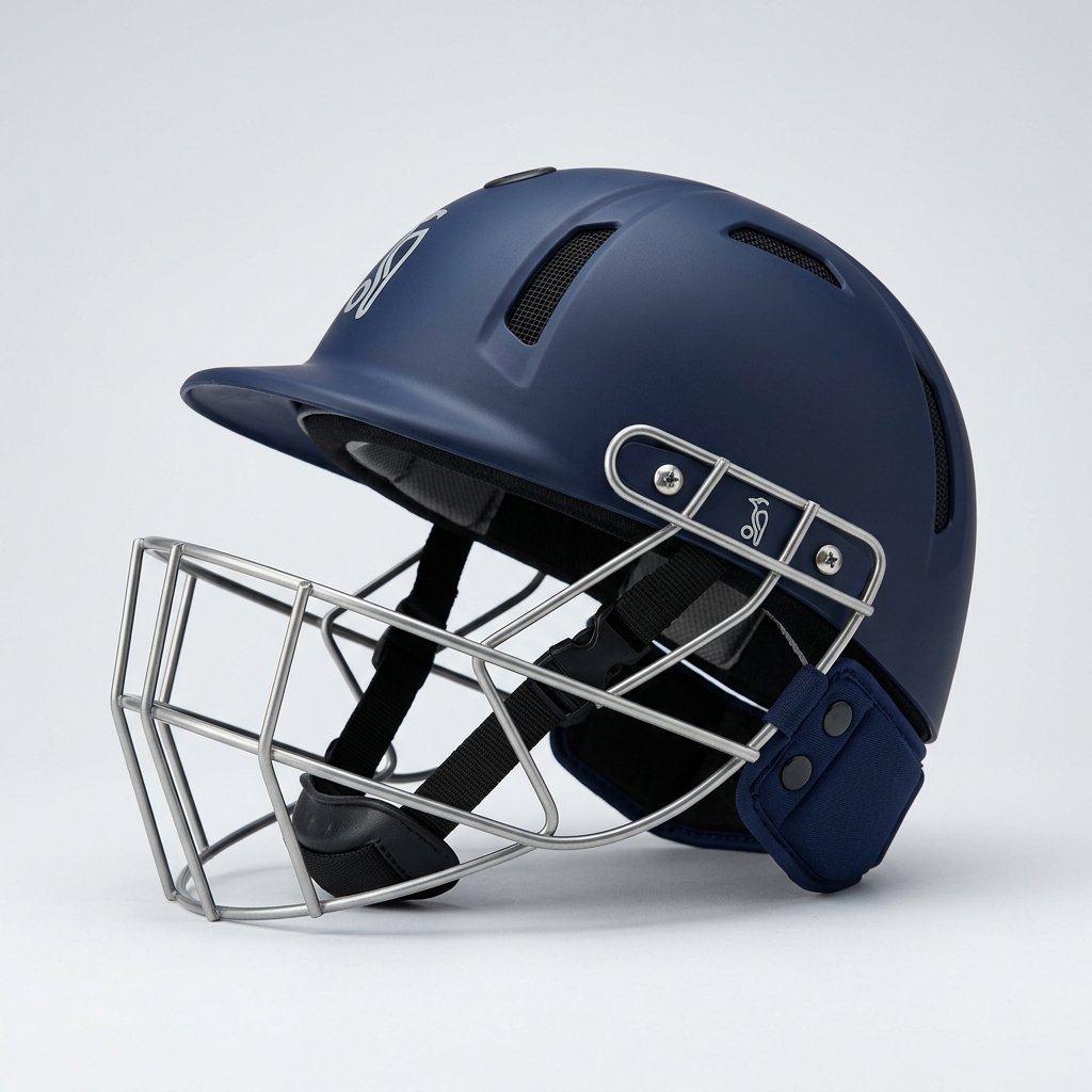 Cricket helmet with a titanium coated steel grille